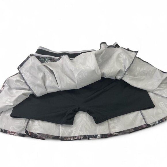 Nike Dri-FIT Floral Pleated Skort L Built-In Shorts Athleisure Tenniscore Black - Picture 7 of 9